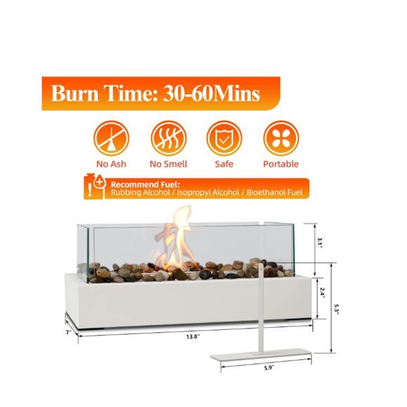 EAST FLAME Metal Tabletop Fire Pit Indoor Outdoor Mini Table Fireplace NEW - Picture 5 of 5